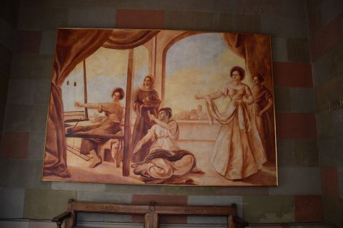 Pintura de Santasusagna a la Casa de la Seda